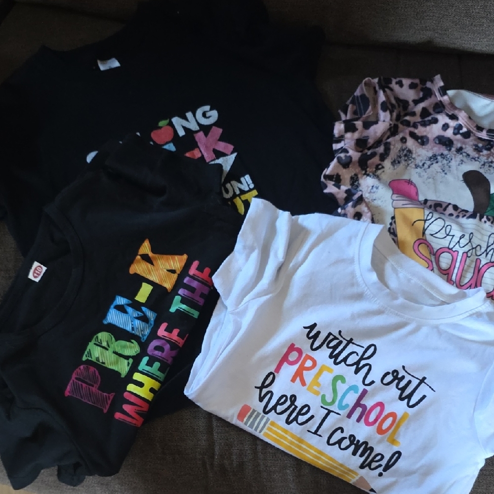 Vibrant Kids' Graphic Tees - Black and White Set